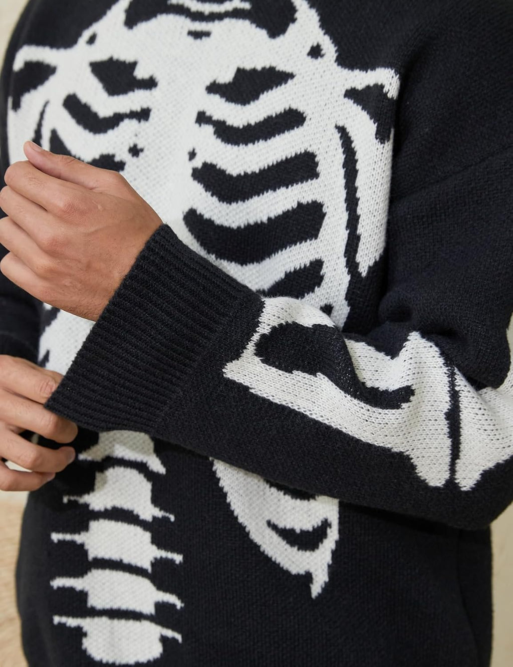 Men Oversized Sweater Graphic Cable Knit Jumper Cute Unisex Crewneck Pullover