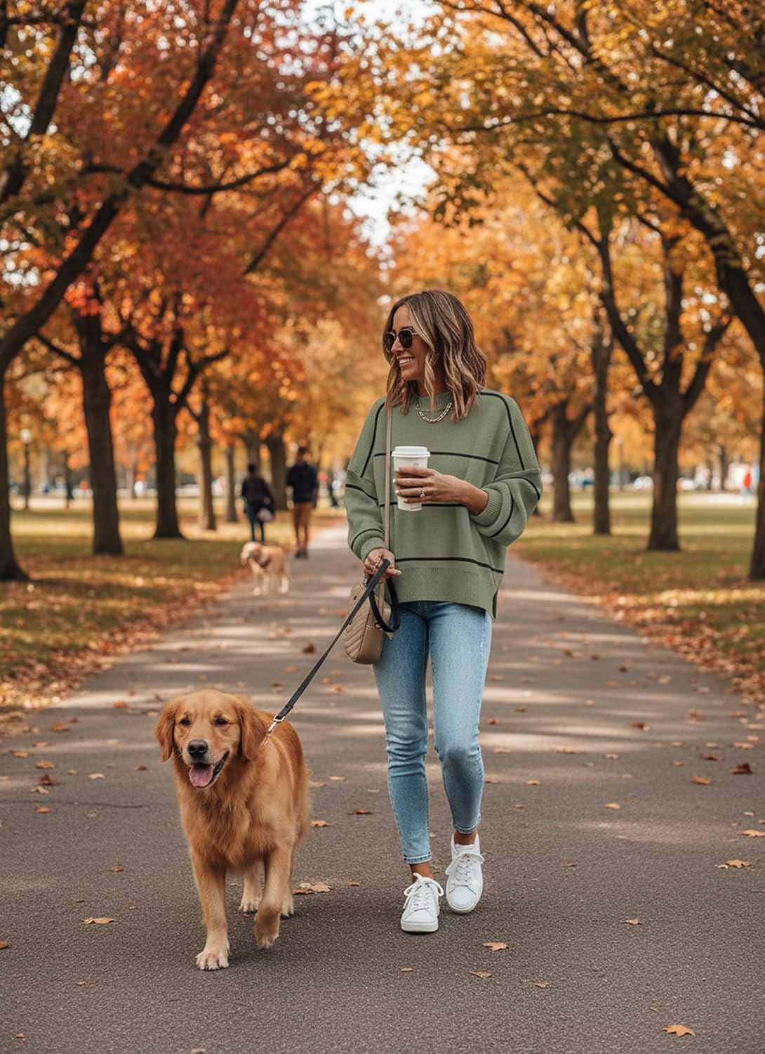 Women'S Oversized Crewneck Sweaters Batwing Long Sleeve Side Slit Ribbed Knit Pullover Sweater Tops