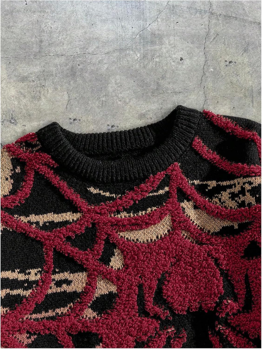 Men'S Spiders Graphic Sweaters Gothic Punk Sweater Oversized Unisex Knit Tops Crew Neck Long Sleeve Streetwear