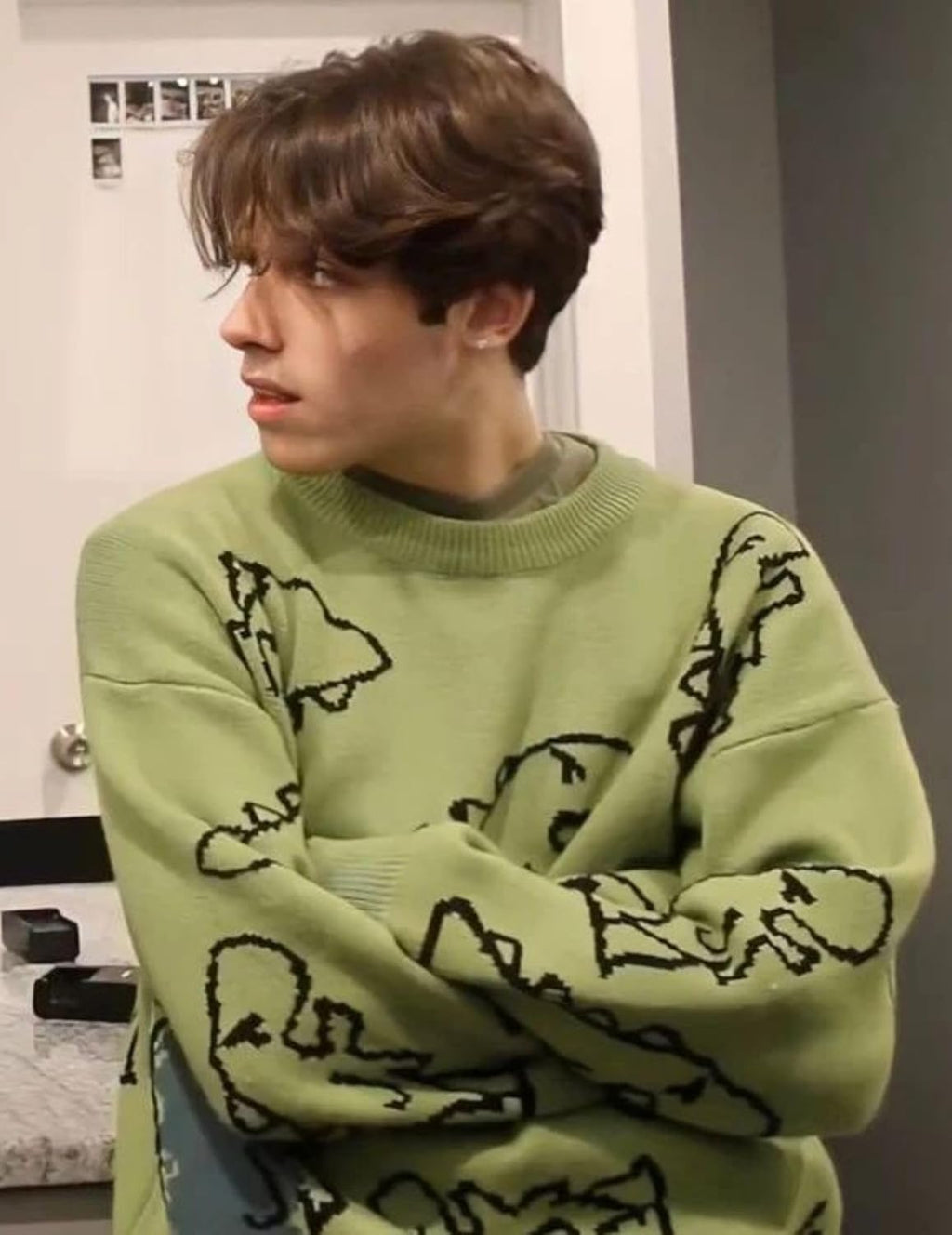 Mens Oversized Sweater Vintage Graphic Pullover Crewneck Knit Jumper Y2K Unisex Streetwear 2025 Fall Tops