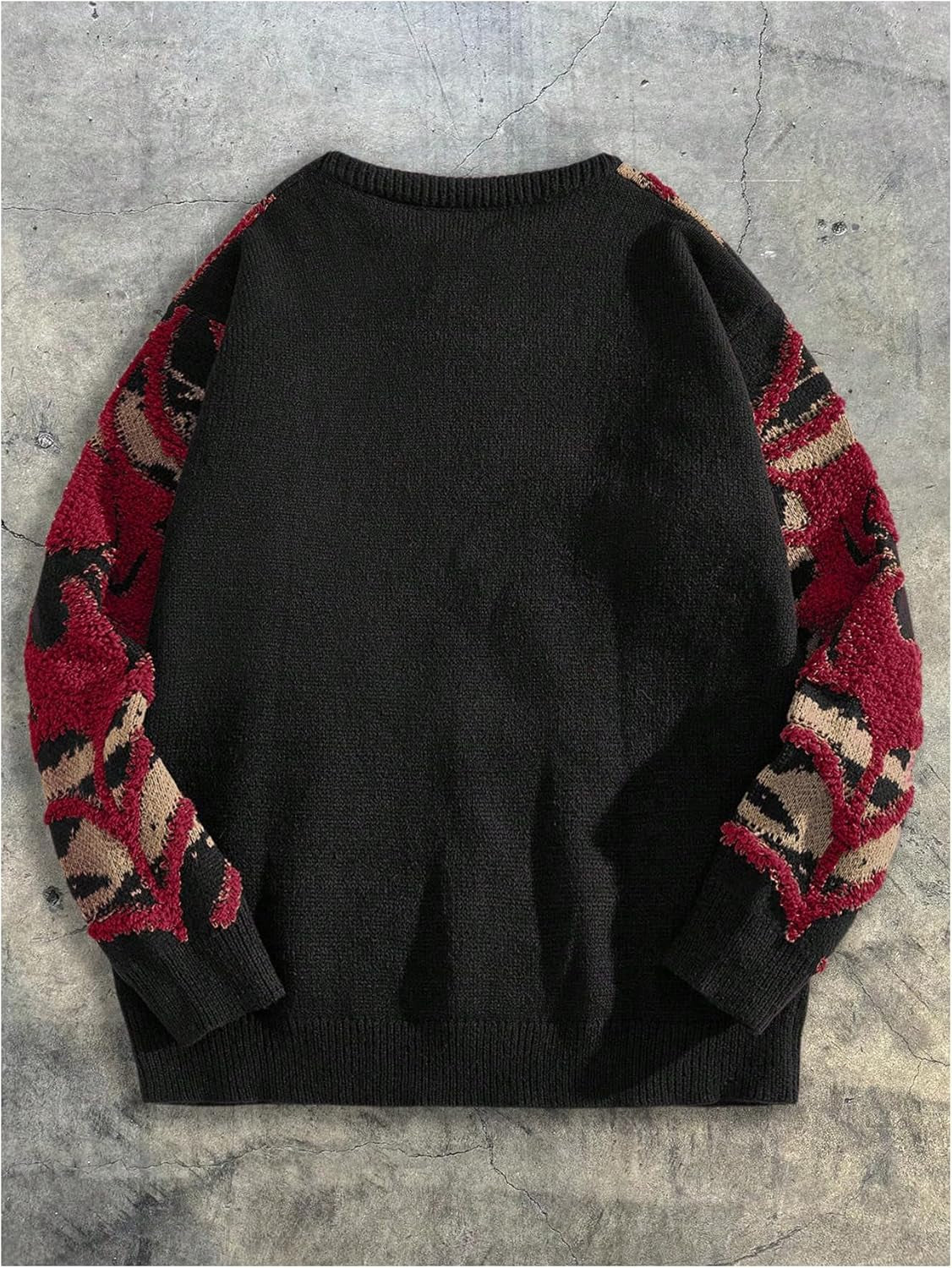 Men'S Spiders Graphic Sweaters Gothic Punk Sweater Oversized Unisex Knit Tops Crew Neck Long Sleeve Streetwear