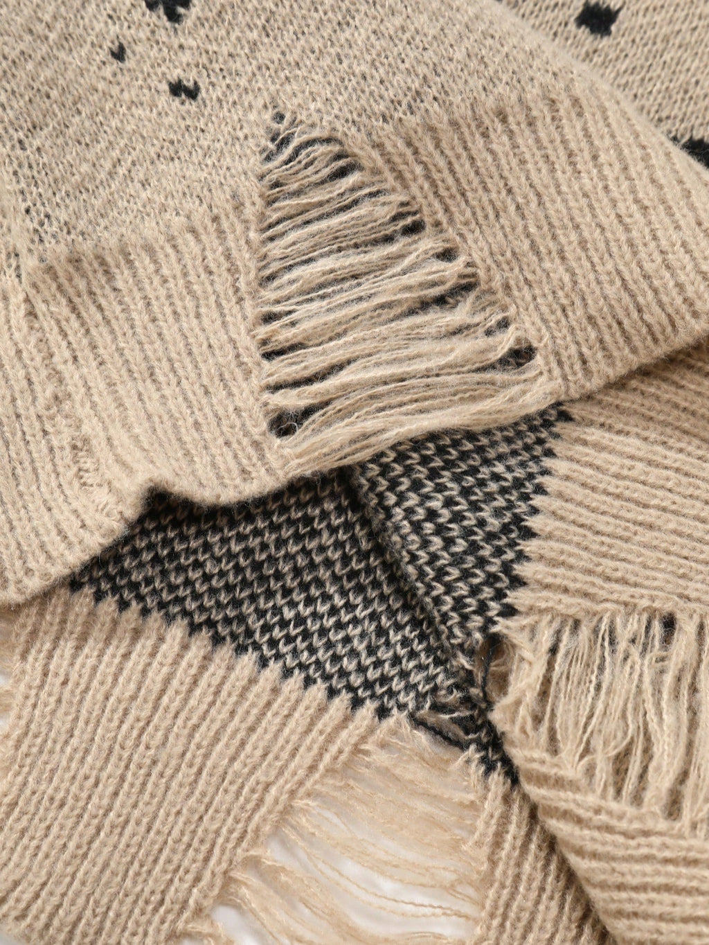 Manfinity Homme Men Graphic Pattern Ripped Trim Drop Shoulder Sweater, Fall/Winter