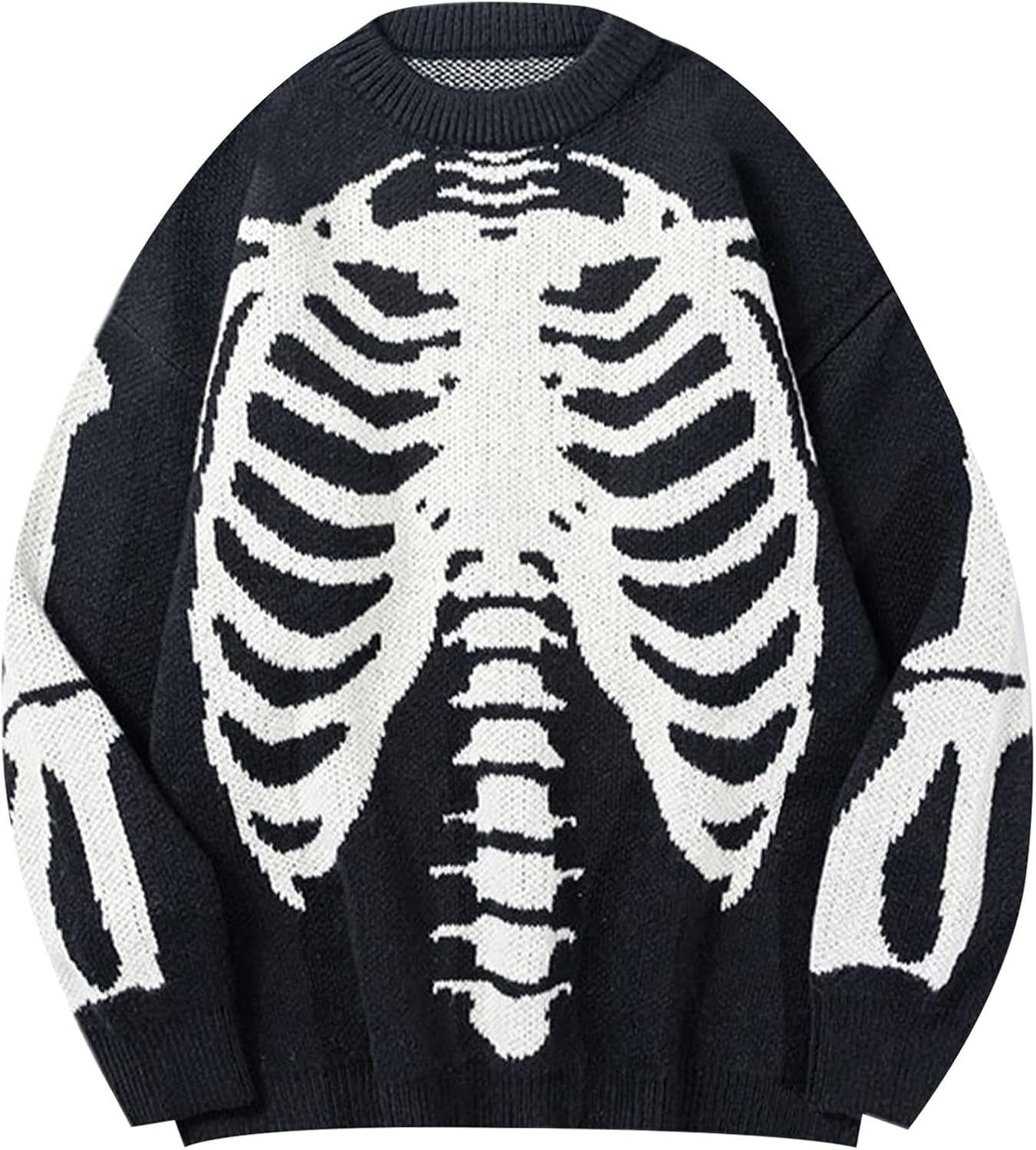 Men Oversized Sweater Graphic Cable Knit Jumper Cute Unisex Crewneck Pullover